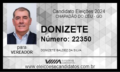 Candidato DONIZETE 2024 - CHAPADÃO DO CÉU - Eleições