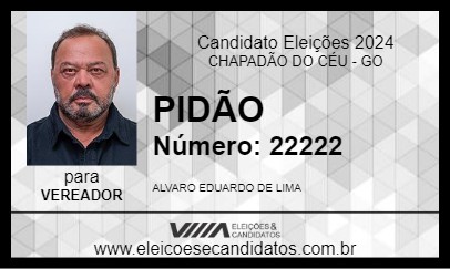 Candidato PIDÃO 2024 - CHAPADÃO DO CÉU - Eleições