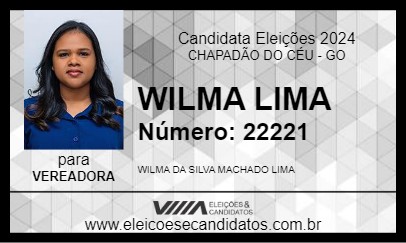 Candidato WILMA LIMA 2024 - CHAPADÃO DO CÉU - Eleições