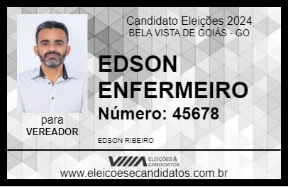 Candidato EDSON ENFERMEIRO 2024 - BELA VISTA DE GOIÁS - Eleições