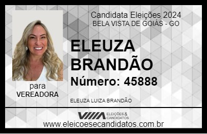 Candidato ELEUZA BRANDÃO 2024 - BELA VISTA DE GOIÁS - Eleições