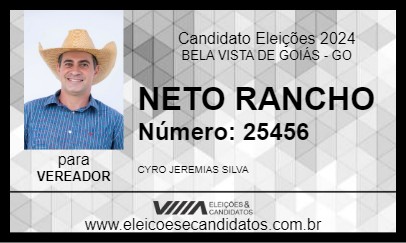 Candidato NETO RANCHO 2024 - BELA VISTA DE GOIÁS - Eleições