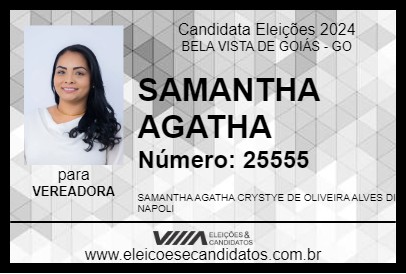 Candidato SAMANTHA AGATHA 2024 - BELA VISTA DE GOIÁS - Eleições