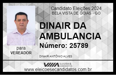 Candidato DINAIR DA AMBULANCIA 2024 - BELA VISTA DE GOIÁS - Eleições