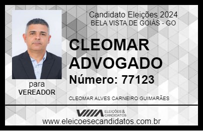 Candidato CLEOMAR ADVOGADO 2024 - BELA VISTA DE GOIÁS - Eleições