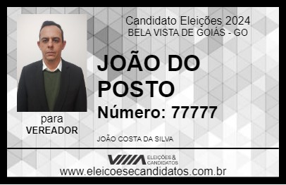 Candidato JOÃO DO POSTO 2024 - BELA VISTA DE GOIÁS - Eleições