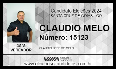 Candidato CLAUDIO MELO 2024 - SANTA CRUZ DE GOIÁS - Eleições