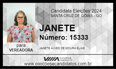 Candidato JANETE 2024 - SANTA CRUZ DE GOIÁS - Eleições