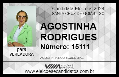 Candidato AGOSTINHA RODRIGUES 2024 - SANTA CRUZ DE GOIÁS - Eleições