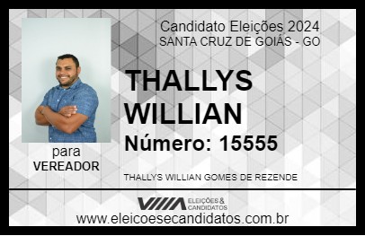 Candidato THALLYS WILLIAN 2024 - SANTA CRUZ DE GOIÁS - Eleições