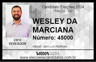 Candidato WESLEY DA MARCIANA 2024 - ITAUÇU - Eleições