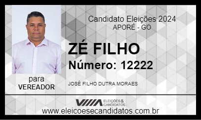 Candidato ZÉ FILHO 2024 - APORÉ - Eleições