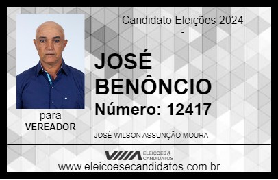 Candidato JOSÉ BENÔNCIO 2024 - APORÉ - Eleições