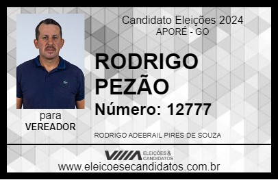 Candidato RODRIGO PEZÃO 2024 - APORÉ - Eleições