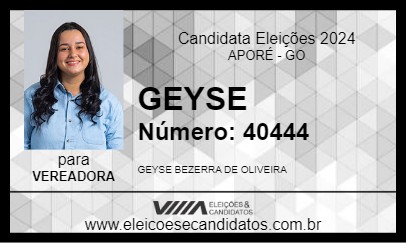 Candidato GEYSE 2024 - APORÉ - Eleições