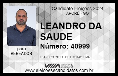 Candidato LEANDRO COZINHEIRO 2024 - APORÉ - Eleições