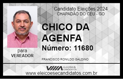 Candidato CHICO VEREADOR 2024 - CHAPADÃO DO CÉU - Eleições