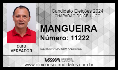 Candidato MANGUEIRA 2024 - CHAPADÃO DO CÉU - Eleições