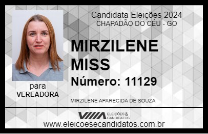 Candidato MIRZILENE MISS 2024 - CHAPADÃO DO CÉU - Eleições