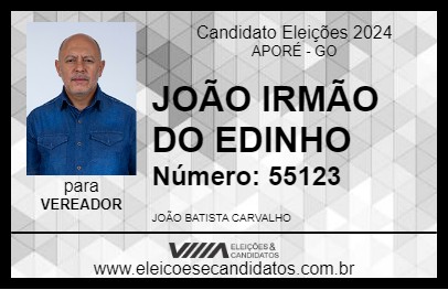 Candidato JOÃO IRMÃO DO EDINHO 2024 - APORÉ - Eleições