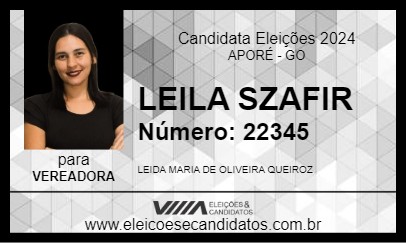 Candidato LEILA SZAFIR 2024 - APORÉ - Eleições