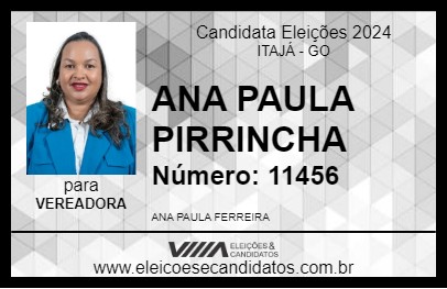 Candidato ANA PAULA PIRRINCHA 2024 - ITAJÁ - Eleições