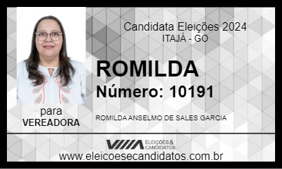 Candidato ROMILDA 2024 - ITAJÁ - Eleições