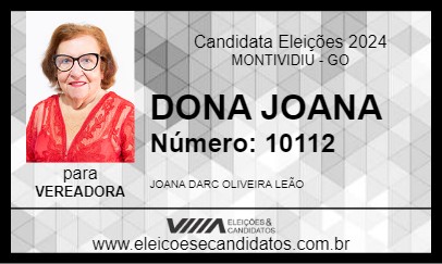 Candidato DONA JOANA 2024 - MONTIVIDIU - Eleições