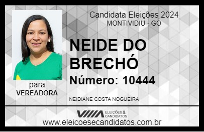 Candidato NEIDE DO BRECHÓ 2024 - MONTIVIDIU - Eleições