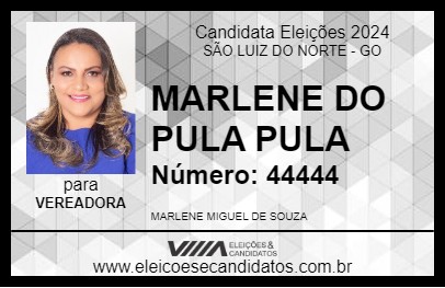 Candidato MARLENE DO PULA PULA 2024 - SÃO LUIZ DO NORTE - Eleições