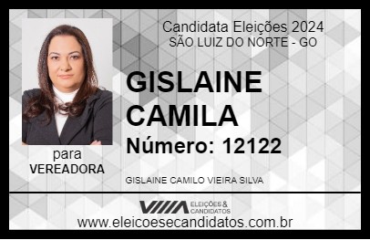 Candidato GISLAINE CAMILA 2024 - SÃO LUIZ DO NORTE - Eleições