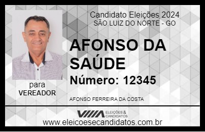 Candidato AFONSO DA SAÚDE 2024 - SÃO LUIZ DO NORTE - Eleições