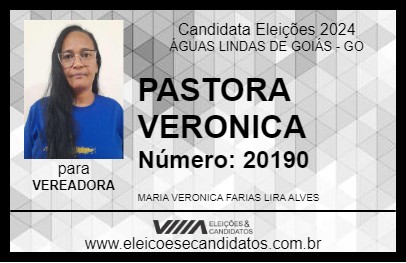 Candidato PASTORA VERONICA  2024 - ÁGUAS LINDAS DE GOIÁS - Eleições