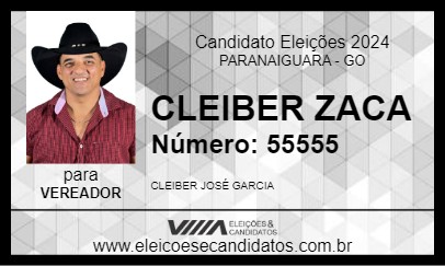 Candidato CLEIBER ZACA 2024 - PARANAIGUARA - Eleições