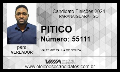 Candidato PITICO 2024 - PARANAIGUARA - Eleições