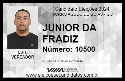 Candidato JUNIOR DA FRADIZ 2024 - MORRO AGUDO DE GOIÁS - Eleições