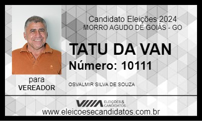 Candidato TATU DA VAN 2024 - MORRO AGUDO DE GOIÁS - Eleições