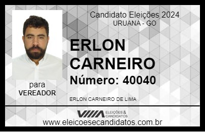 Candidato ERLON CARNEIRO 2024 - URUANA - Eleições