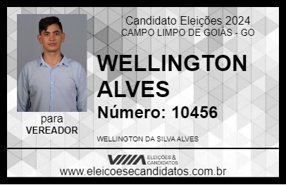 Candidato WELLINGTON ALVES 2024 - CAMPO LIMPO DE GOIÁS - Eleições