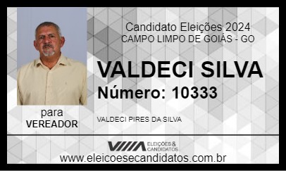 Candidato VALDECI SILVA 2024 - CAMPO LIMPO DE GOIÁS - Eleições