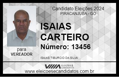 Candidato ISAIAS CARTEIRO 2024 - PIRACANJUBA - Eleições