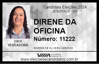 Candidato DIRENE DA OFICINA 2024 - JESÚPOLIS - Eleições