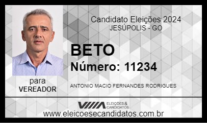 Candidato BETO 2024 - JESÚPOLIS - Eleições