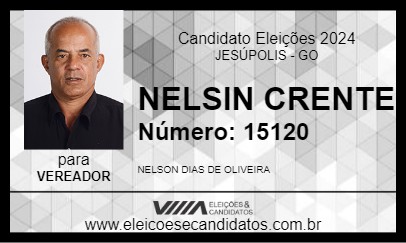 Candidato NELSIN CRENTE 2024 - JESÚPOLIS - Eleições