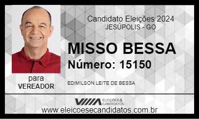 Candidato MISSO BESSA 2024 - JESÚPOLIS - Eleições