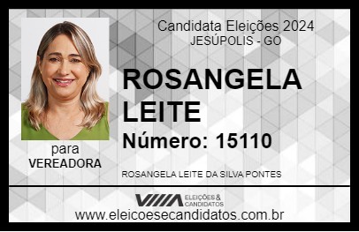 Candidato ROSANGELA LEITE 2024 - JESÚPOLIS - Eleições