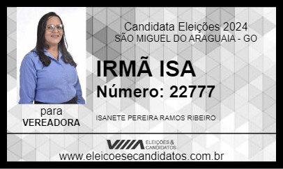 Candidato IRMÃ ISA 2024 - SÃO MIGUEL DO ARAGUAIA - Eleições