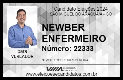 Candidato NEWBER ENFERMEIRO 2024 - SÃO MIGUEL DO ARAGUAIA - Eleições