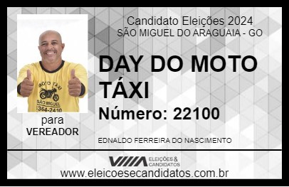 Candidato DAY DO MOTO TÁXI 2024 - SÃO MIGUEL DO ARAGUAIA - Eleições