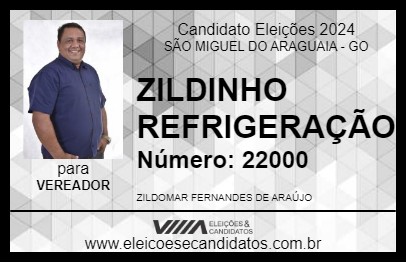 Candidato ZILDINHO REFRIGERAÇÃO 2024 - SÃO MIGUEL DO ARAGUAIA - Eleições